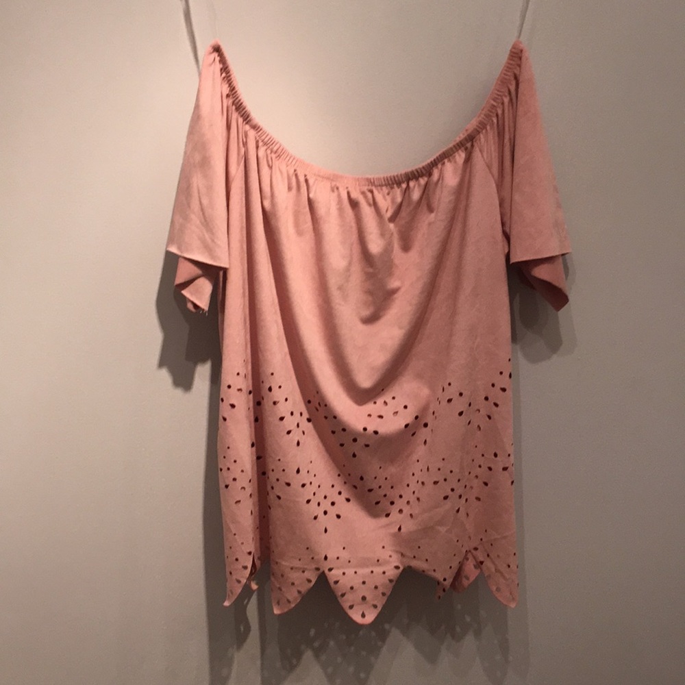 Suede Off the Shoulder Top